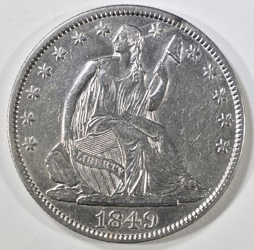 1849 SEATED LIBERTY HALF DOLLAR AU/BU
