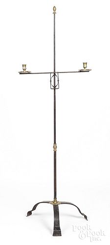 Brass and wrought iron candlestand