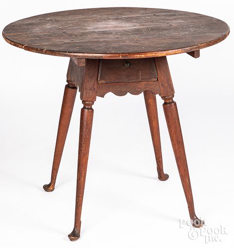 New England Queen Anne maple tavern table, 18th c.