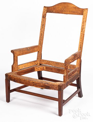 Chippendale mahogany easy chair, late 18th c.