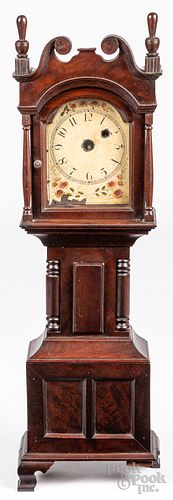Child's mahogany tall case clock, 19th c.