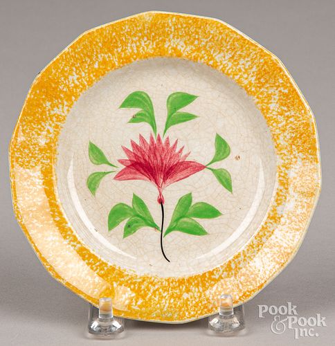 Yellow spatter cockscomb toddy plate