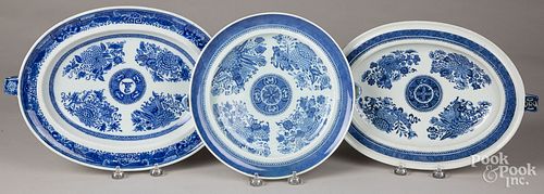 Three Chinese export porcelain Fitzhugh dishes