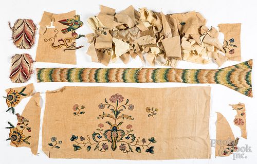 Group of textile fabric fragments