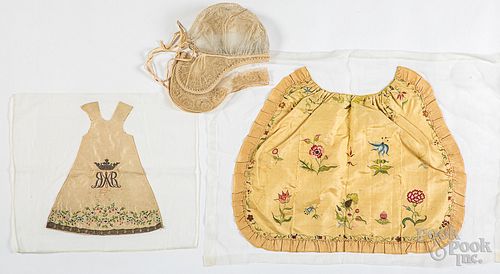 Silk embroidered child's dress, etc.