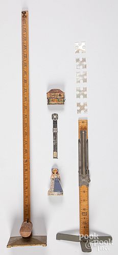 Two skirt markers, a sterling measure, etc.