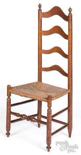 Delaware Valley tiger maple ladderback chair