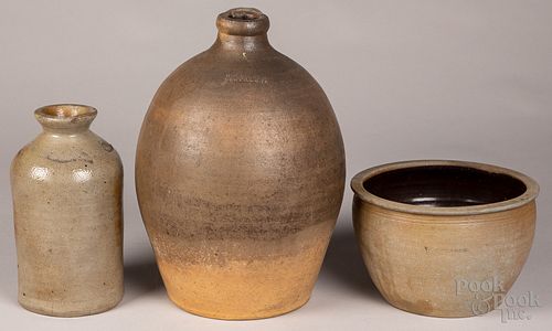 Three pieces of Pennsylvania stoneware, 19th c.