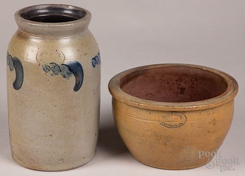 Two Pennsylvania pieces of stoneware, 19th c.