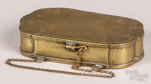 Brass tobacco box, late 18th c.