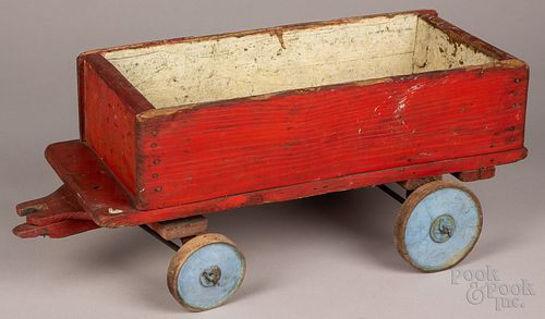 Painted pine child's wagon, ca. 1900