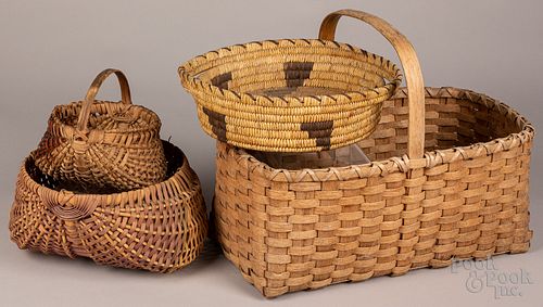 Four baskets, 19th and 20th c.