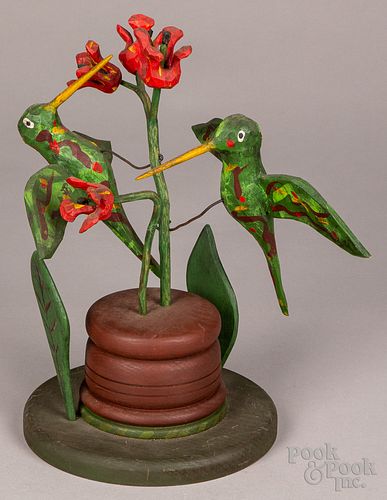 Jonathan Bastian carved and painted hummingbirds