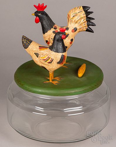 June & Walter Gottshall carved chicken lid