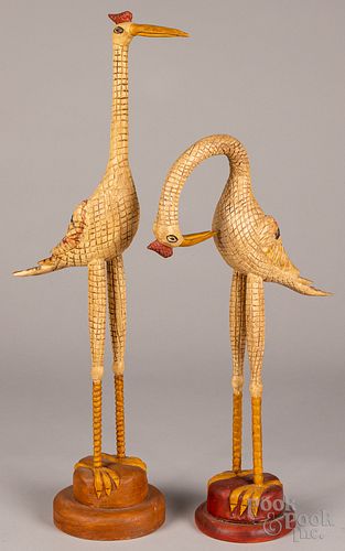 Two June & Walter Gottshall carved gooney birds