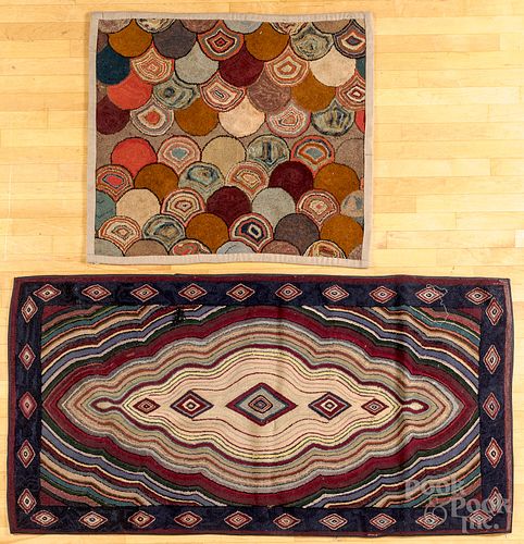 Two hooked rugs, early 20th c.