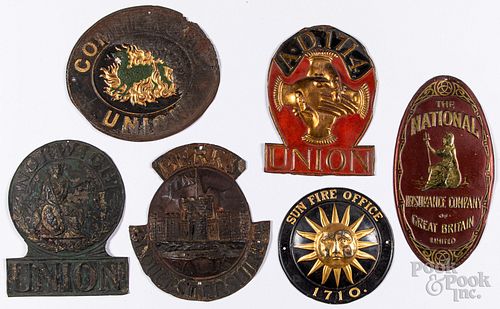 Collection of early tin firemarks