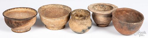 Five pieces of pre-Columbian pottery
