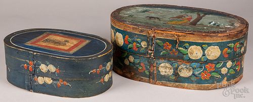 Two Scandinavian bentwood bride's boxes, 19th c.