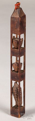 Carved pine whimsey, 19th c.