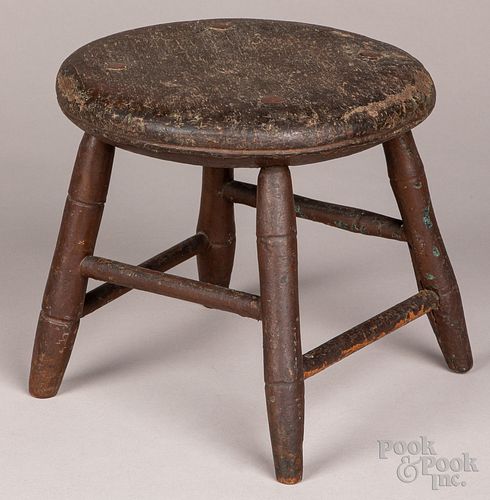 Small painted milking stool, 19th c.