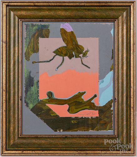 Oil on canvas of a fly