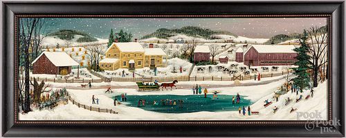 Janet L. Munro acrylic winter landscape