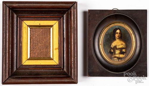 Miniature oil portrait of a woman, 19th c.