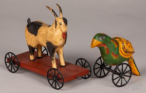 Two June & Walter Gottshall painted pull toys