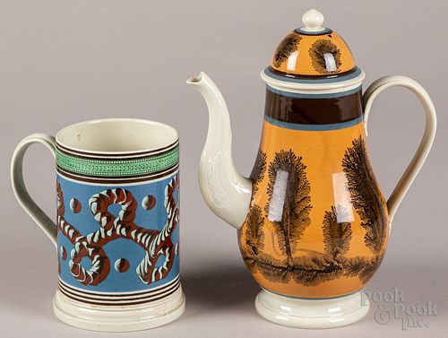 Two pieces of Don Carpentier mocha porcelain