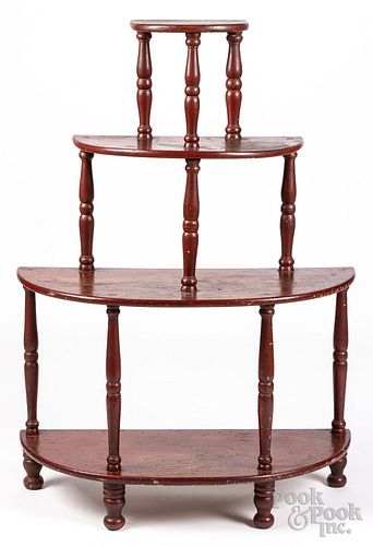 Pennsylvania painted pine tiered plant stand