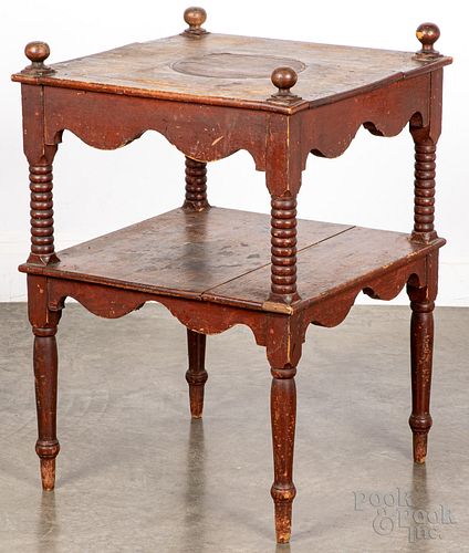 Painted pine wash stand, 19th c.