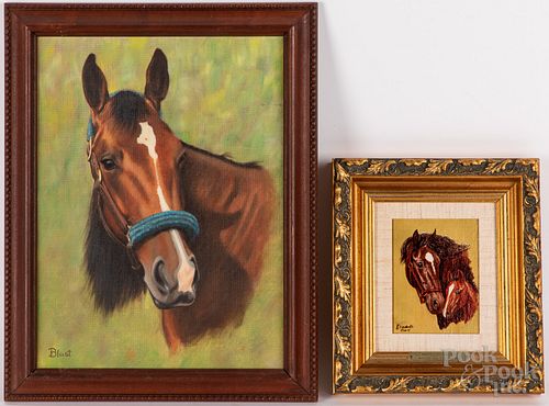 Elizabeth Bell oil on artist board horse portrait