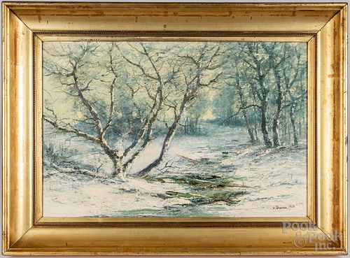 Victor Shearer oil on canvas winter landscape