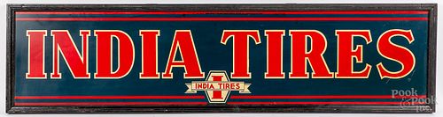 Painted tin India Tires advertising sign