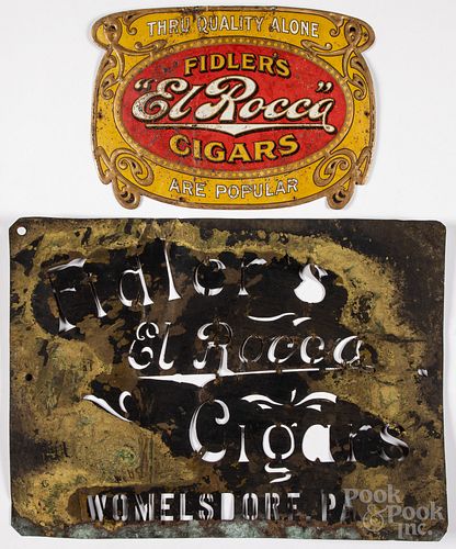 Womelsdorf Fidler's El Rocca Cigar tin lithograph
