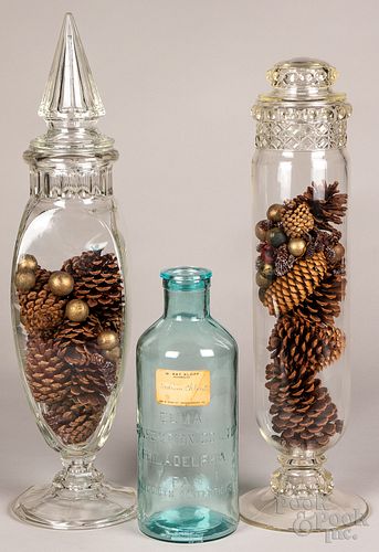 Two apothecary display jars, ca. 1900