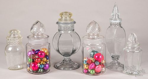 Six apothecary display jars, ca. 1900