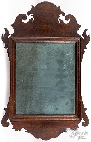 Chippendale walnut looking glass, 19th c.