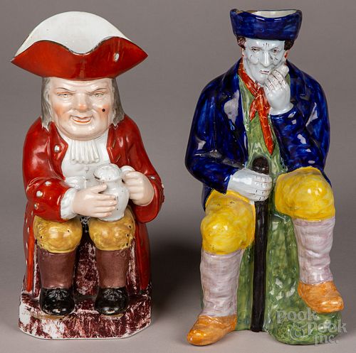 Two figural toby jugs, 19th c.