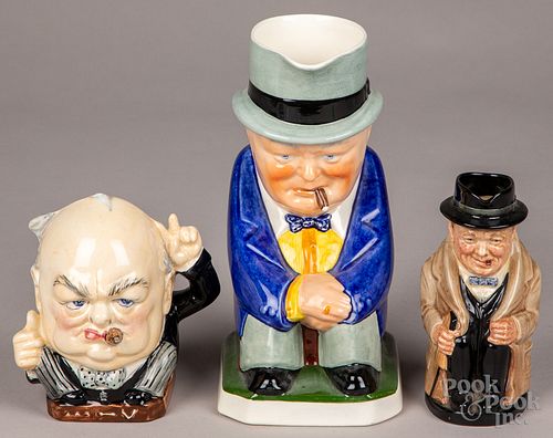Three Winston Churchill figural toby jugs