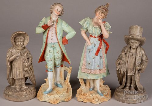 Pair of Parian bisque figures, 19th c.