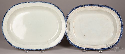 Two Leeds feather edge platters, early 19th c.