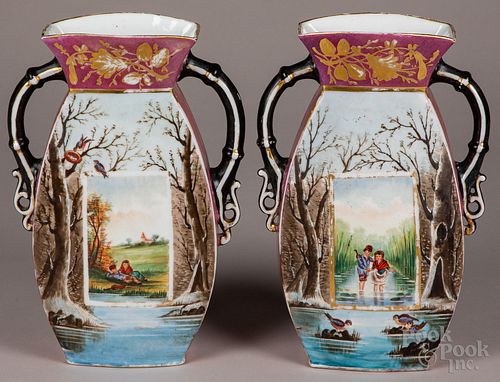 Pair of mantel vases, 19th c.