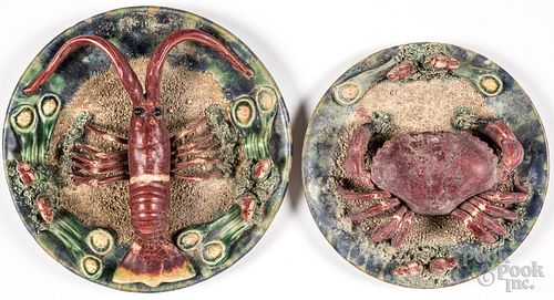 Two Majolica Palissy plates, early 20th c.