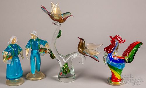 Group of Murano art glass