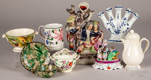 Group of Continental porcelains and pottery