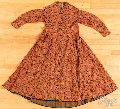 Victorian paisley dress, late 19th c.