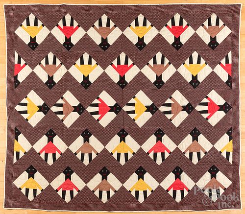 Black Americana patchwork quilt, 20th c.