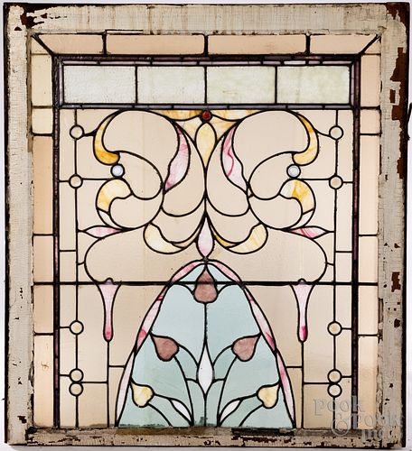 Two leaded glass windows, ca. 1900